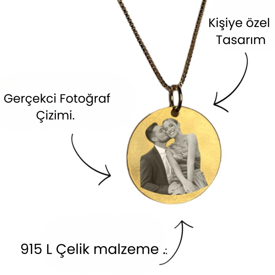 Kişiye Özel Fotoğraflı Spotify Kolye